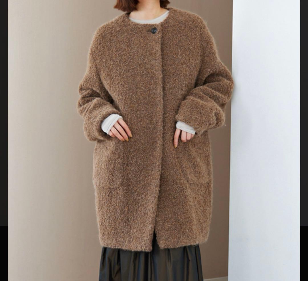 IENA ループツイードコクーンコート