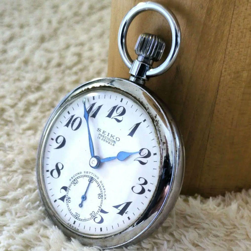 鉄道時計 SEIKO機械式懐中時計 名鉄刻印(名古屋鉄道)稼動品