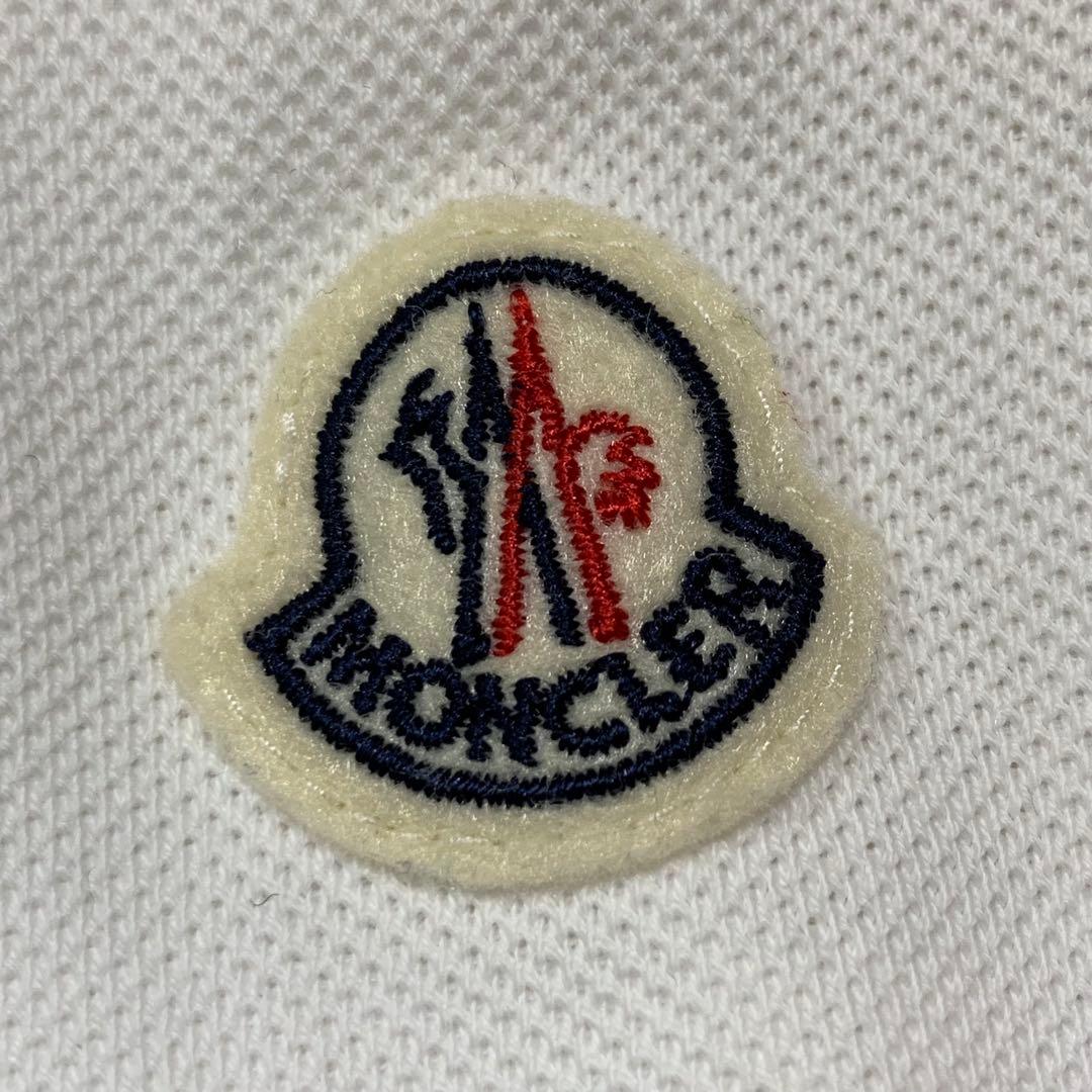 ［美品］MONCLER 襟裏ロゴ　半袖　ポロシャツ ホワイト　4S460