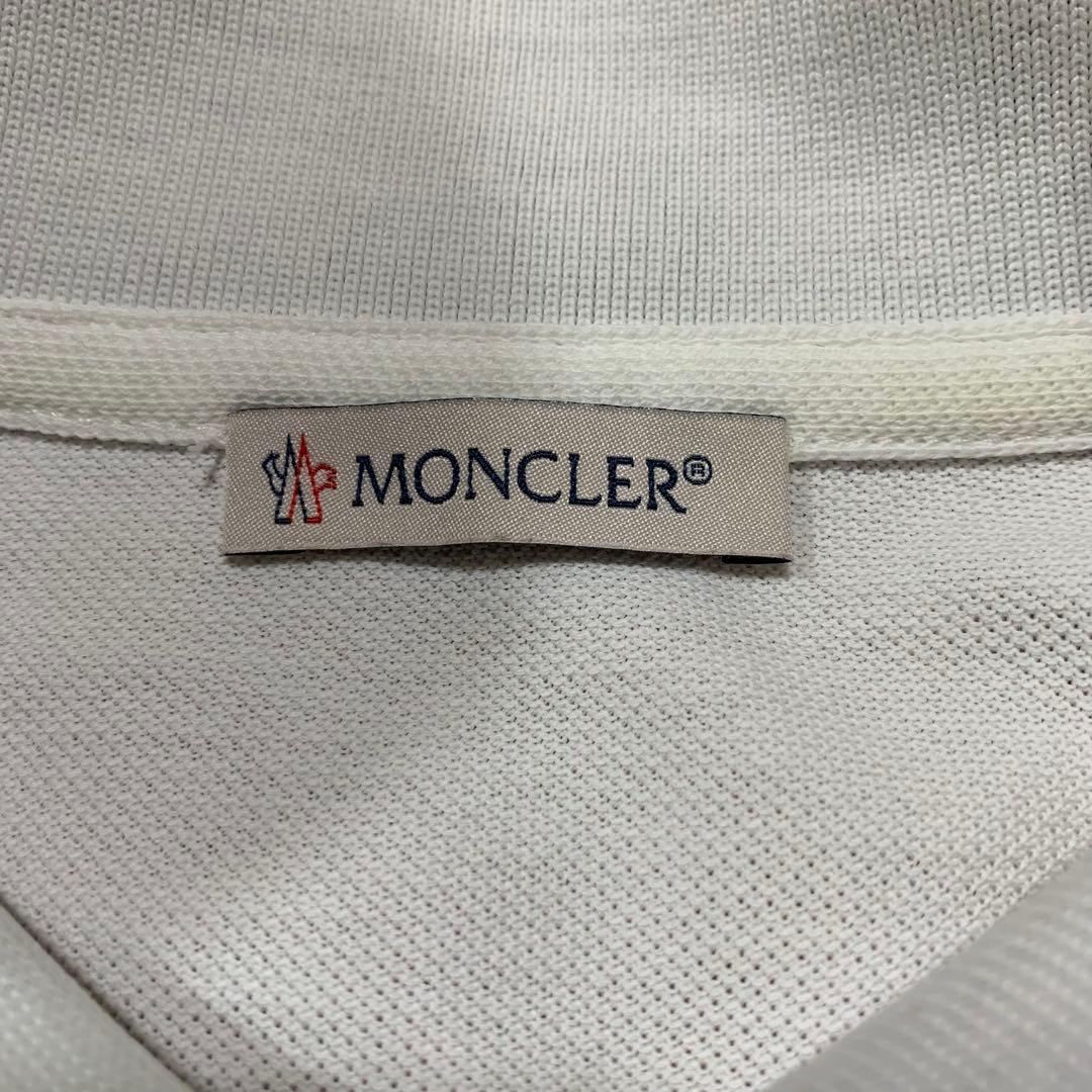 ［美品］MONCLER 襟裏ロゴ　半袖　ポロシャツ ホワイト　4S460