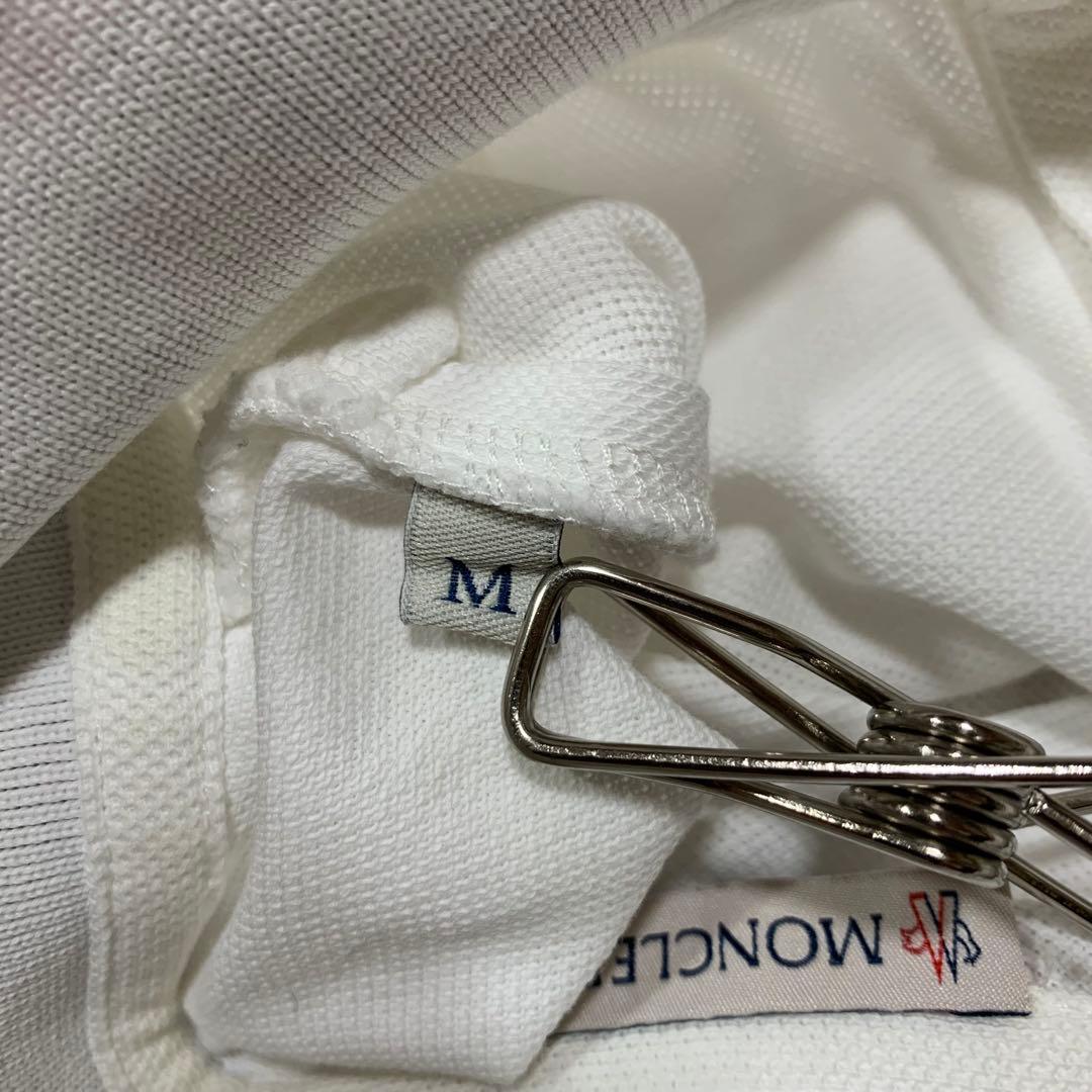 ［美品］MONCLER 襟裏ロゴ　半袖　ポロシャツ ホワイト　4S460