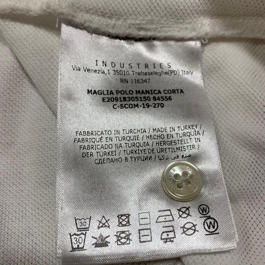 ［美品］MONCLER 襟裏ロゴ　半袖　ポロシャツ ホワイト　4S460