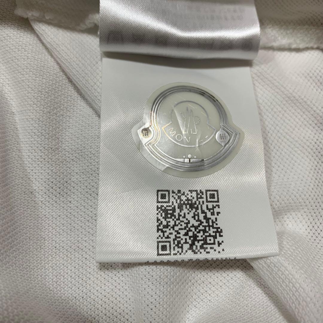 ［美品］MONCLER 襟裏ロゴ　半袖　ポロシャツ ホワイト　4S460
