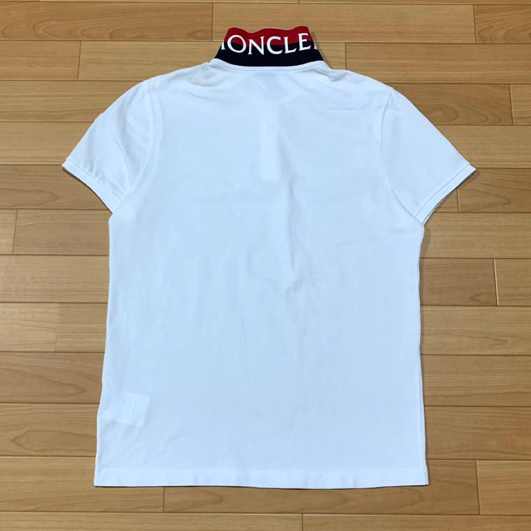 ［美品］MONCLER 襟裏ロゴ　半袖　ポロシャツ ホワイト　4S460