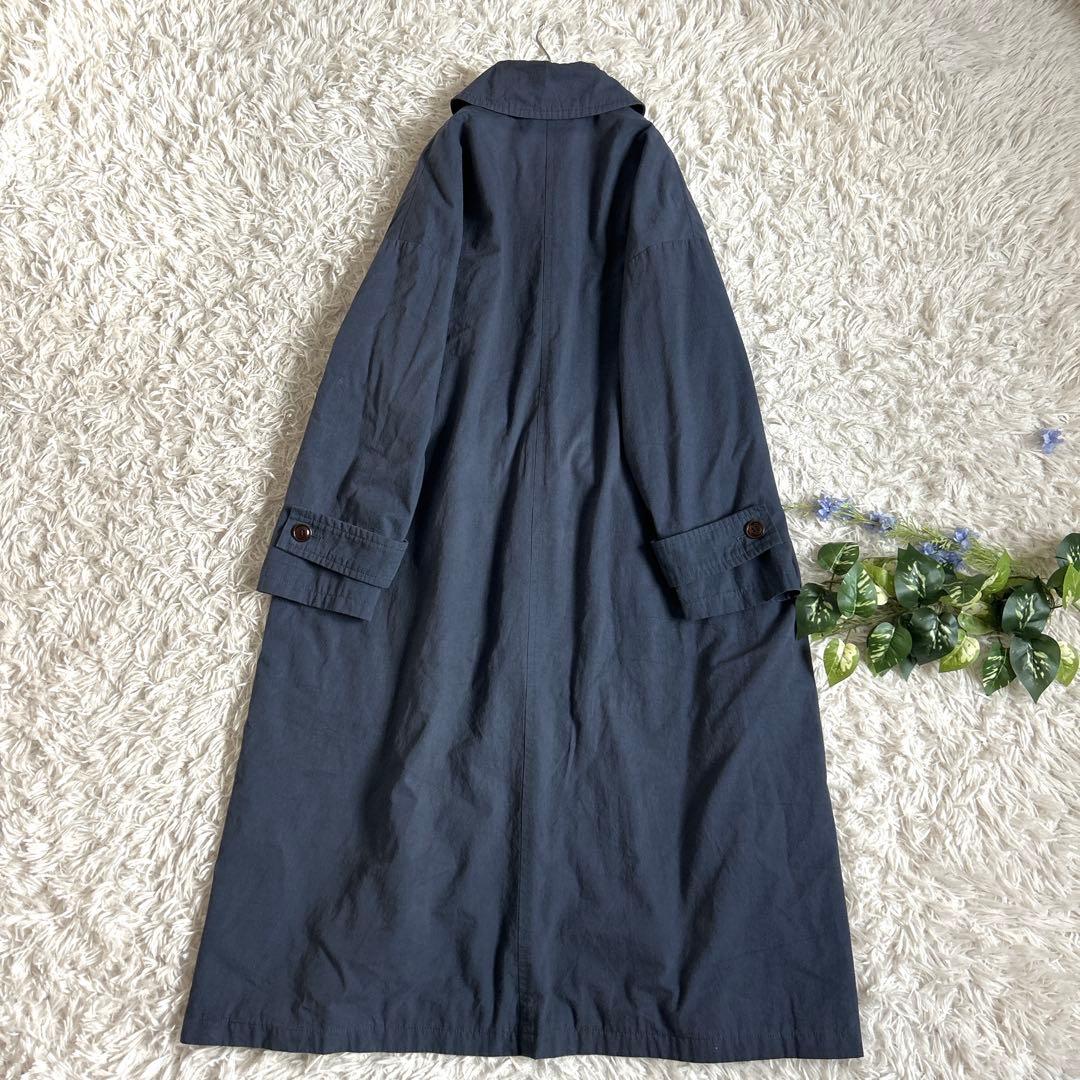 ロワズィール⁂ グランジコットンポプリンステンカラーコート　ライナー付　ネイビー
