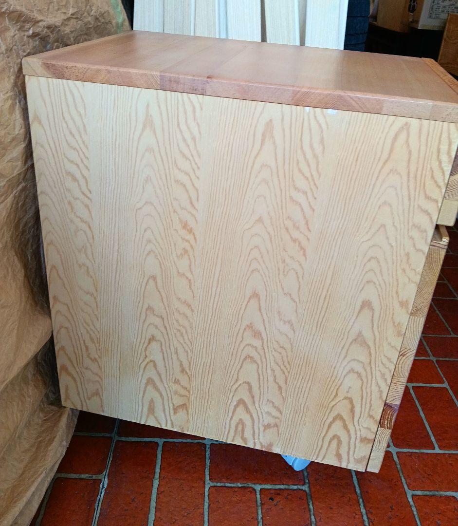 【廃盤】無印良品 MUJI パイン材 キャビネット サイドチェスト キャスター付