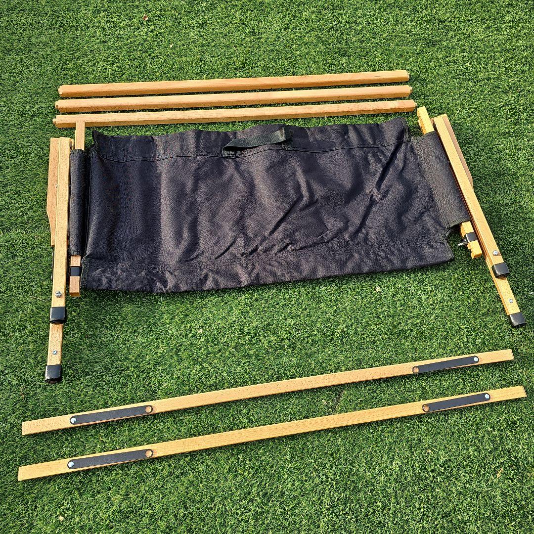 ハイランダー　ウッドフレームベンチ　二人掛け　ブラック　廃版品