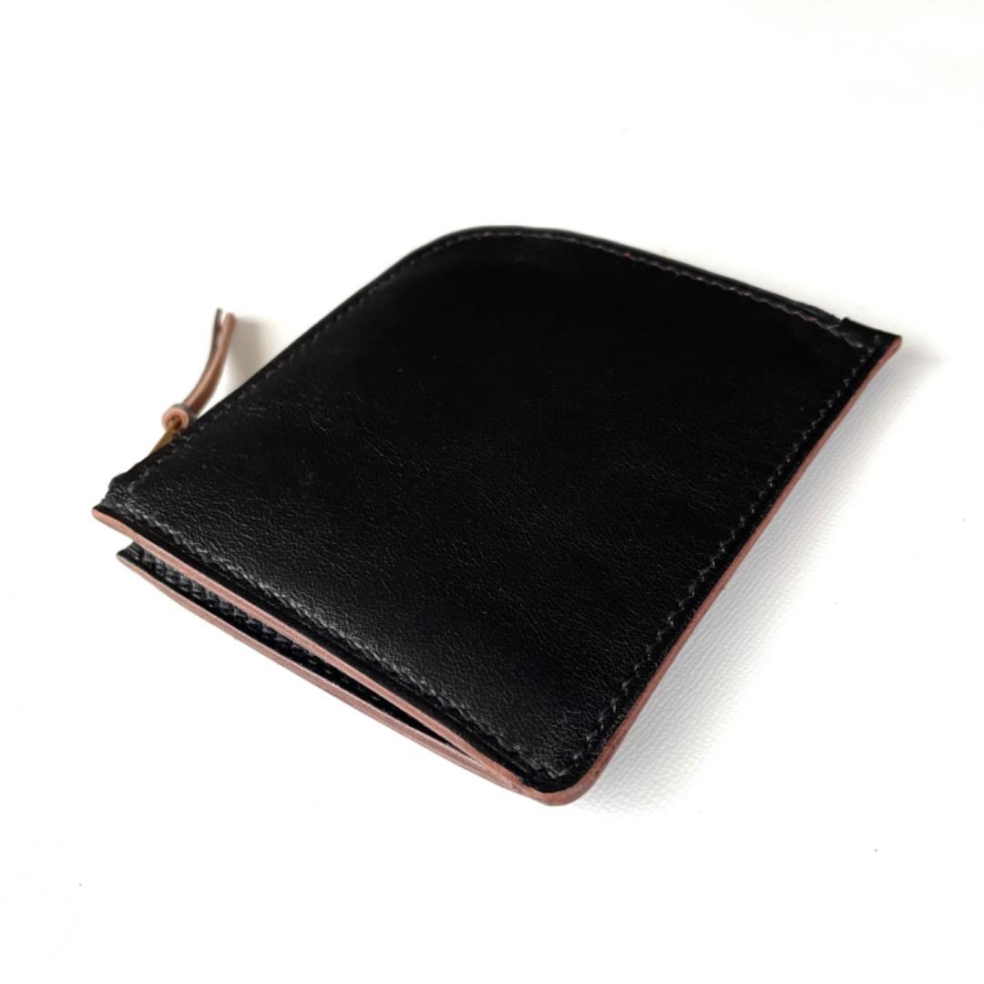 L字ファスナー　コンパクトウォレット　デッドストックジッパー　ホースハイドレザー