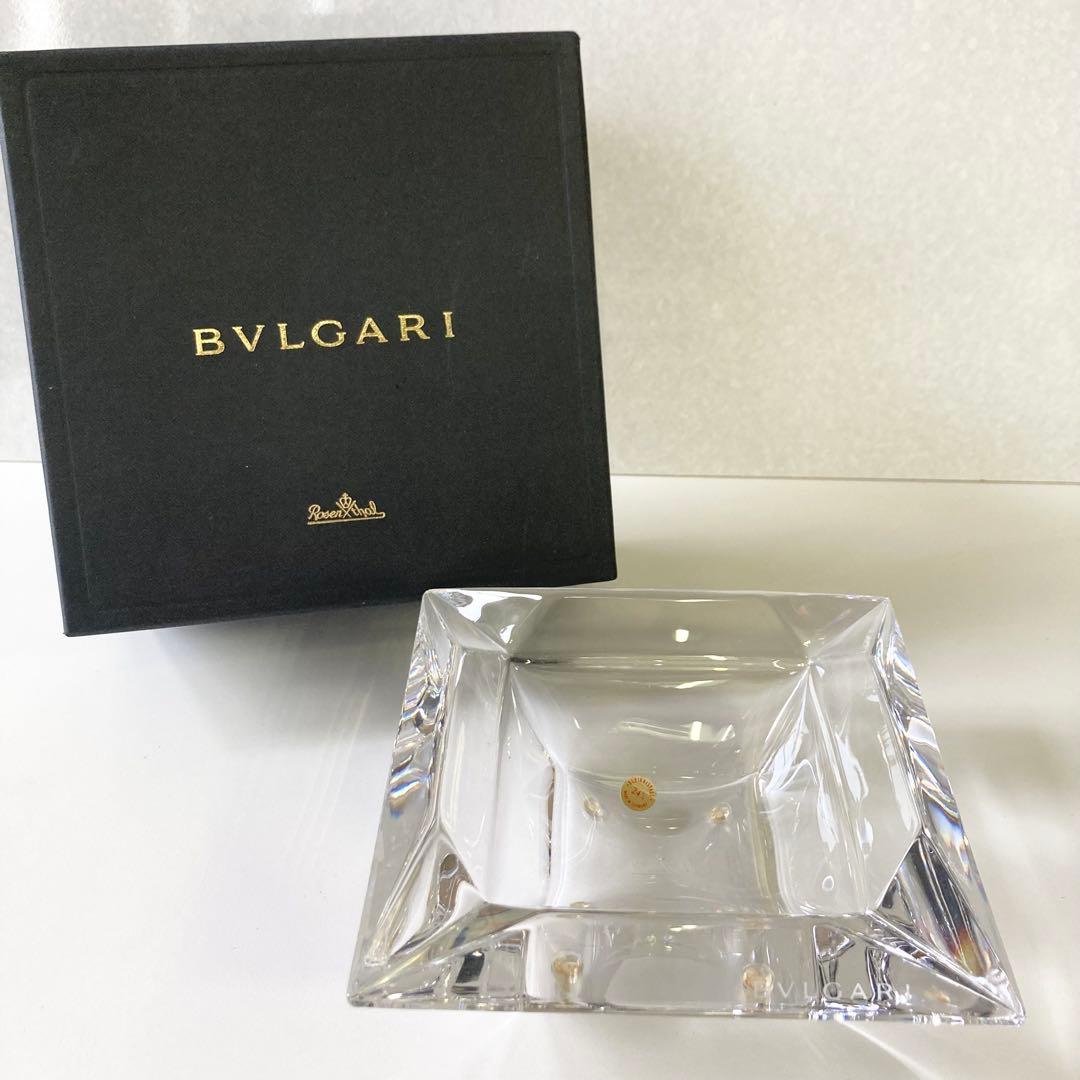 美品 BVLGARI ブルガリ ローゼンタール 灰皿 14cm 四角 元箱