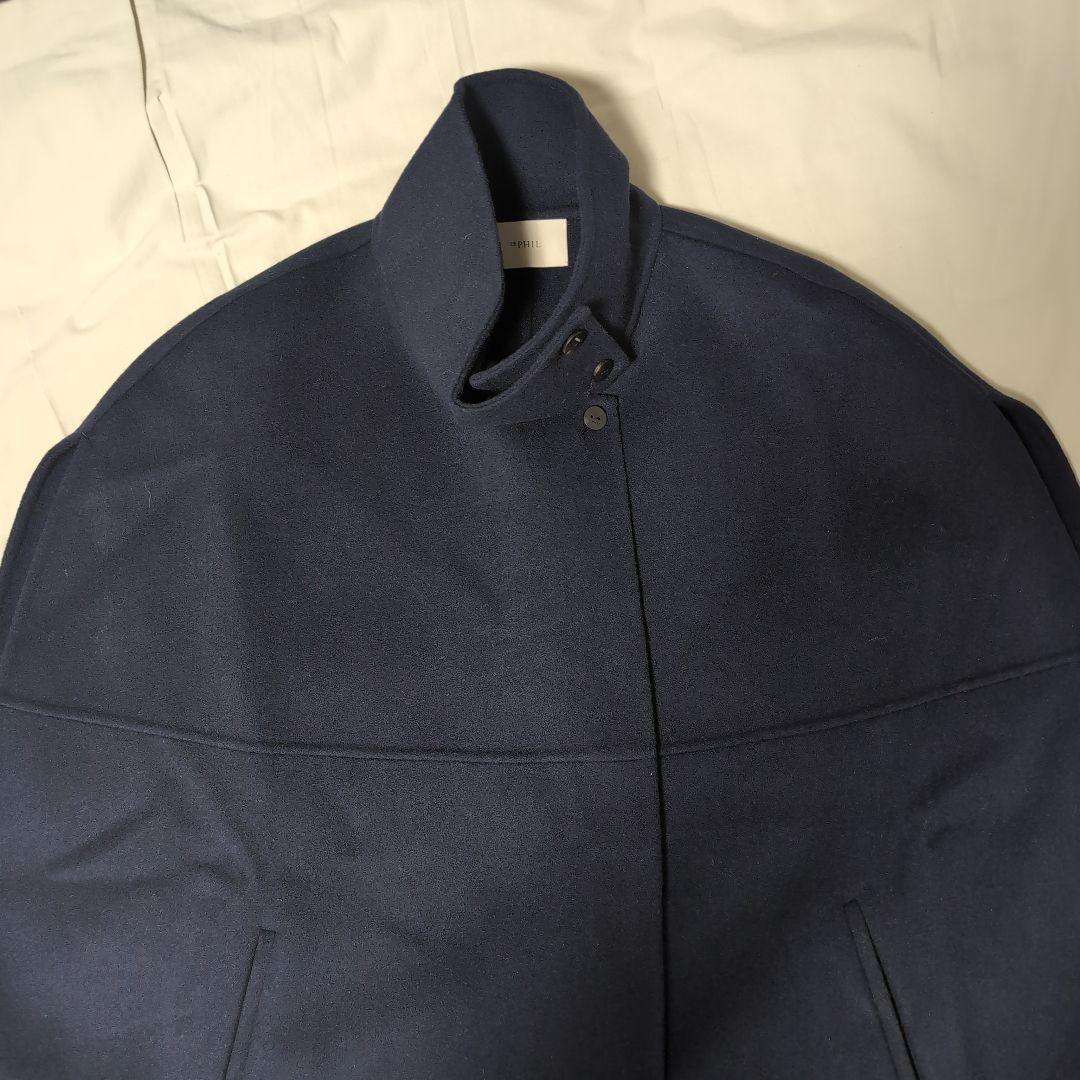 【未使用】LEPHIL ソフトウールリバーポンチョ　ネイビー　ルフィル