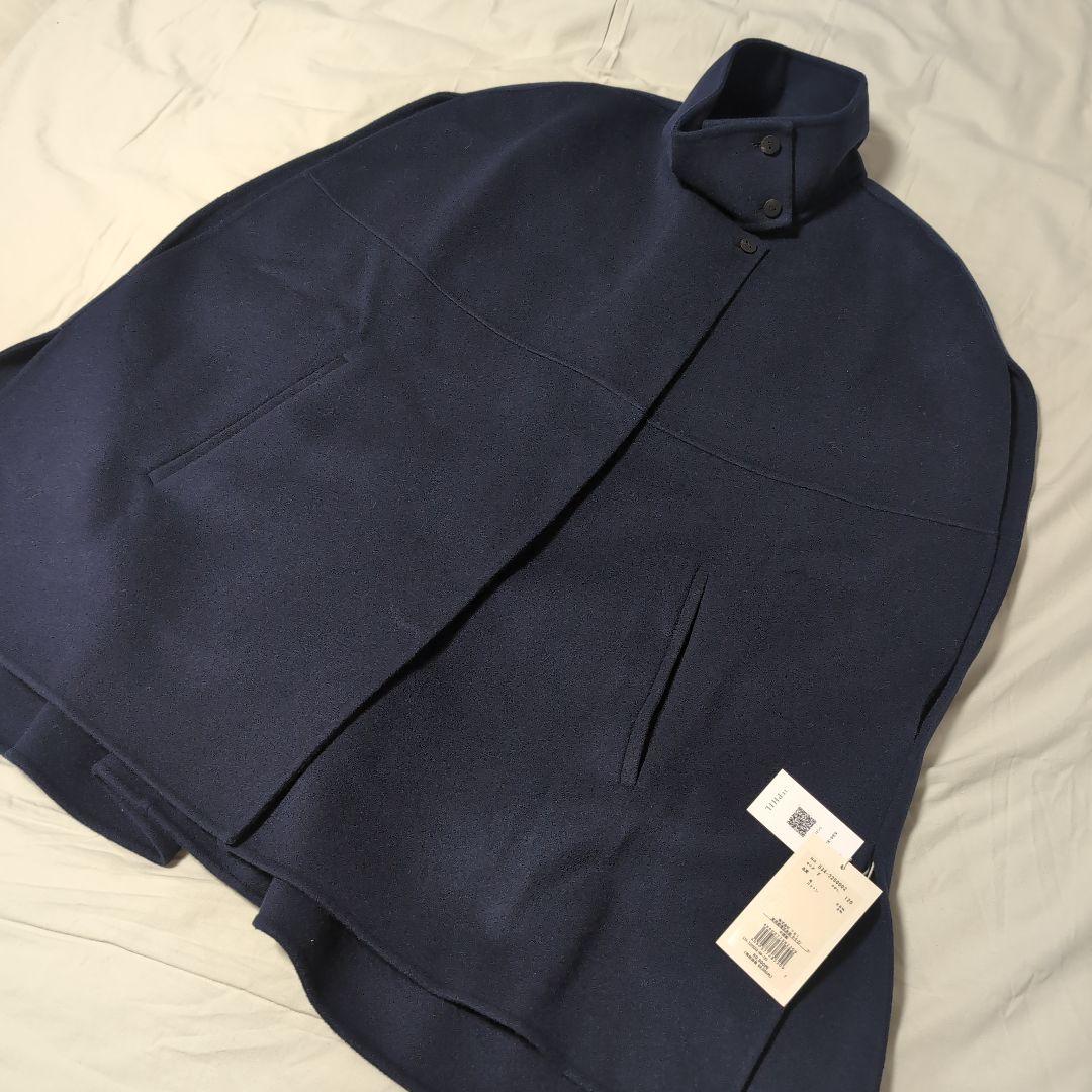 【未使用】LEPHIL ソフトウールリバーポンチョ　ネイビー　ルフィル