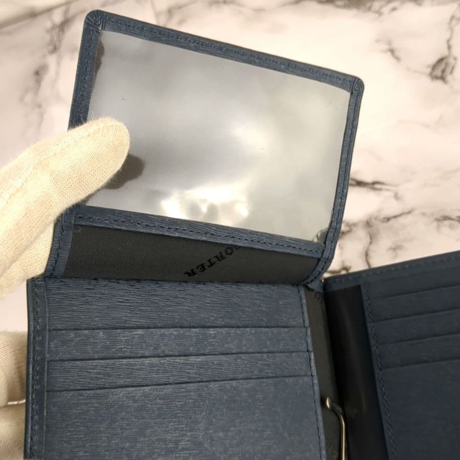 【極美品】PORTER☆現行　カレント　マネークリップ　ダークネイビー