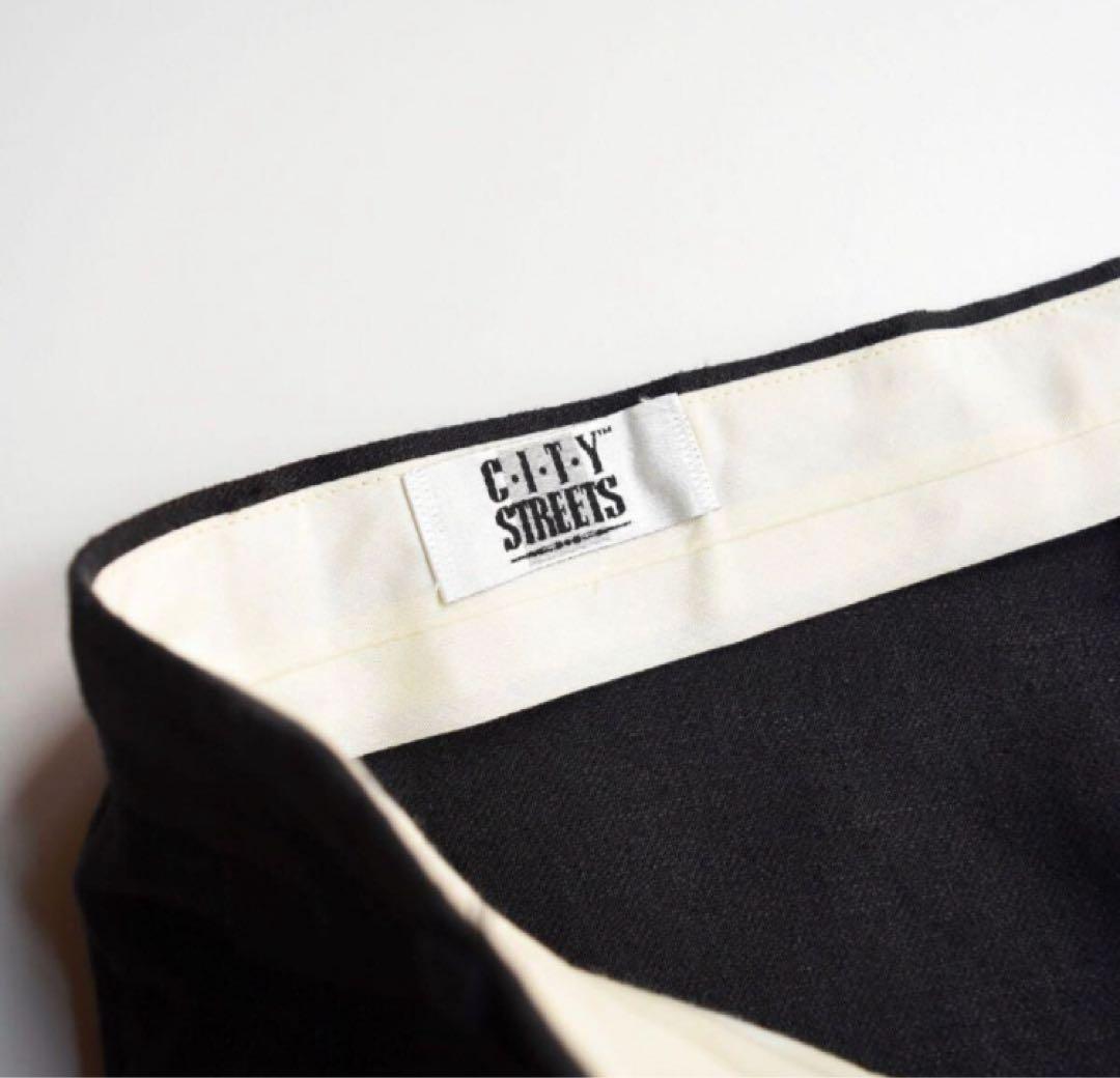 80s SITY STREETS USA製 ツータック スラックス W34L30