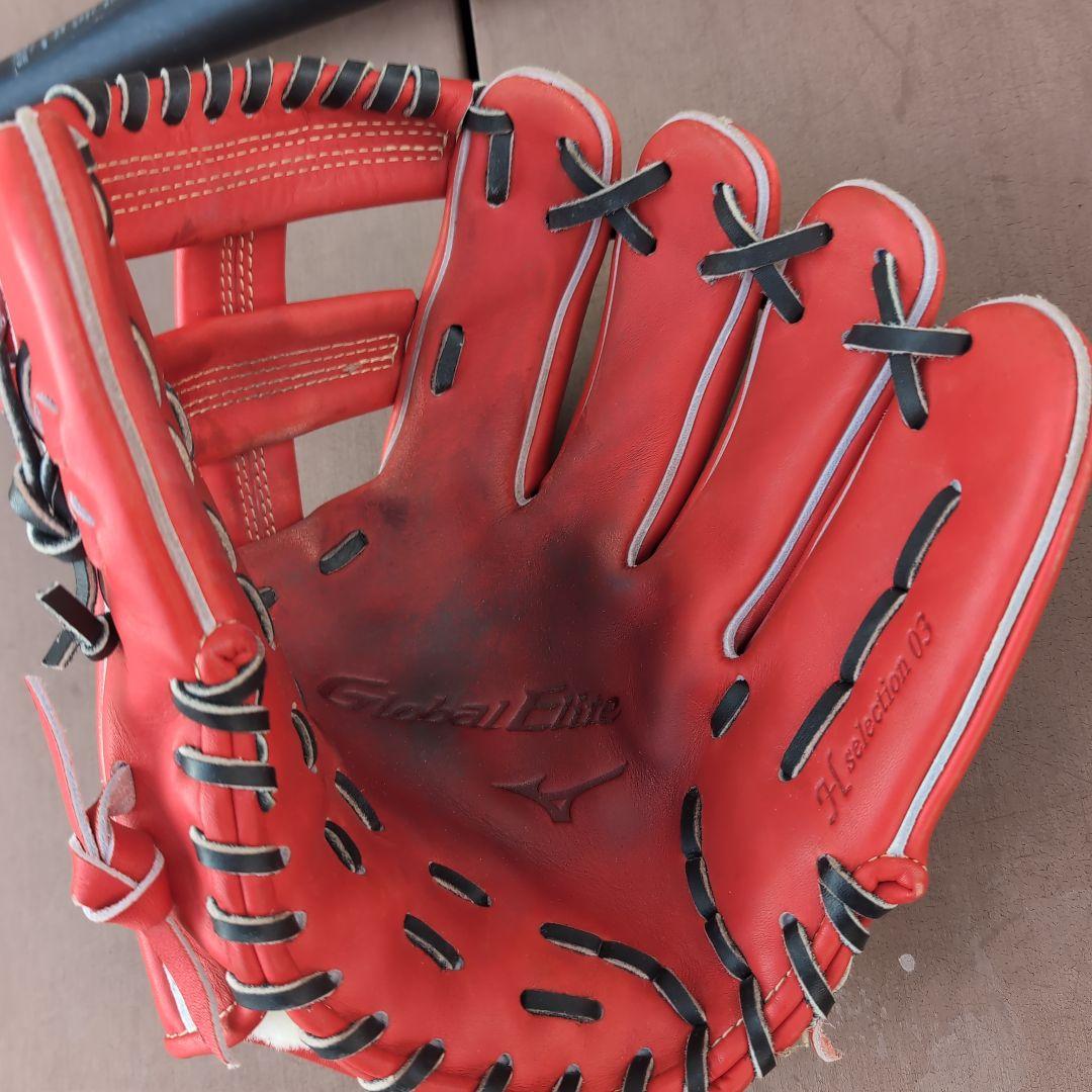 硬式用グローブとバットセット