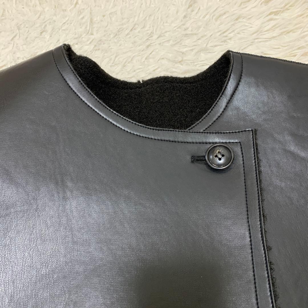 24AW　ジャーナルスタンダードレリューム　リバーシブルフェイクレザーコート　黒