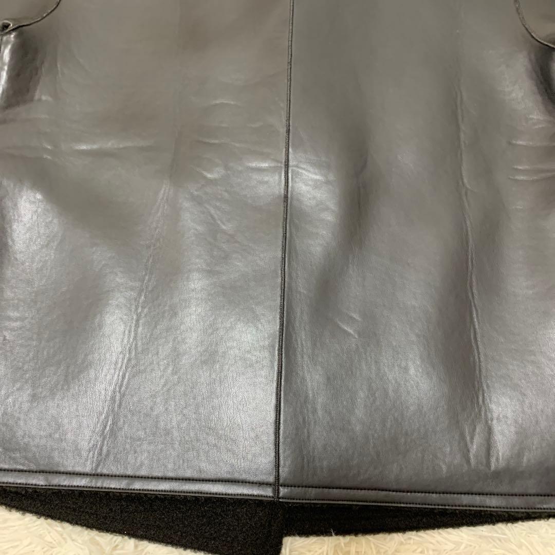 24AW　ジャーナルスタンダードレリューム　リバーシブルフェイクレザーコート　黒