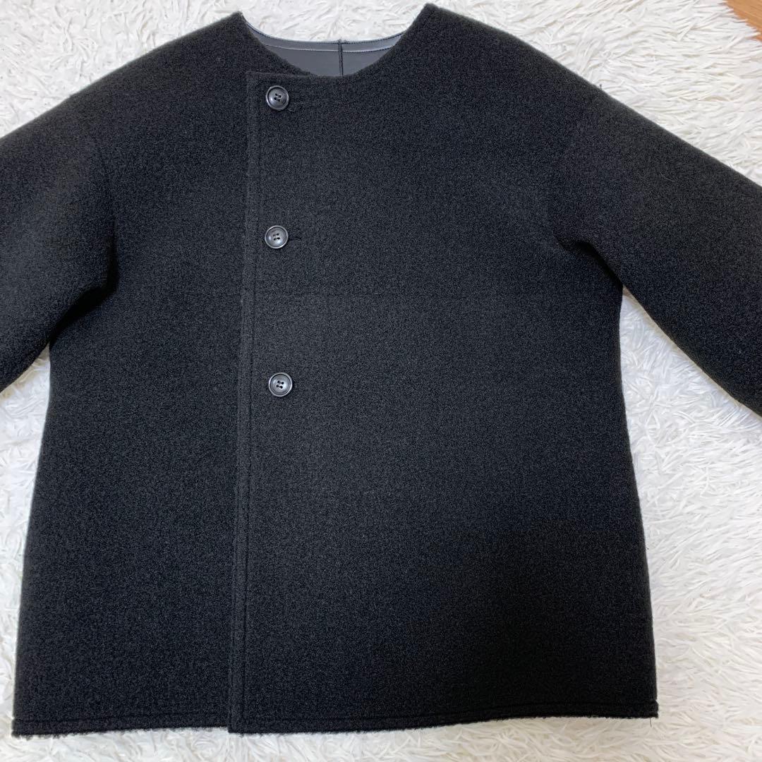 24AW　ジャーナルスタンダードレリューム　リバーシブルフェイクレザーコート　黒