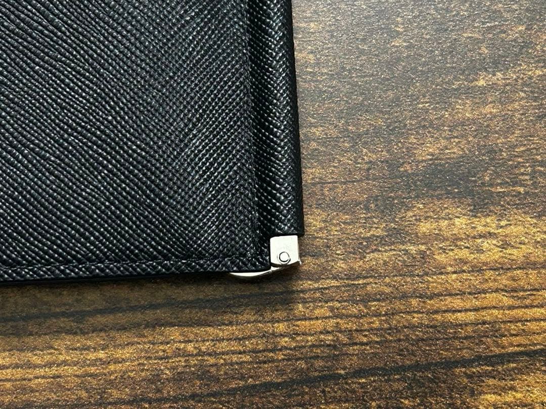 Paul Smith ブライトストライププラー　マネークリップ型　折り財布　黒