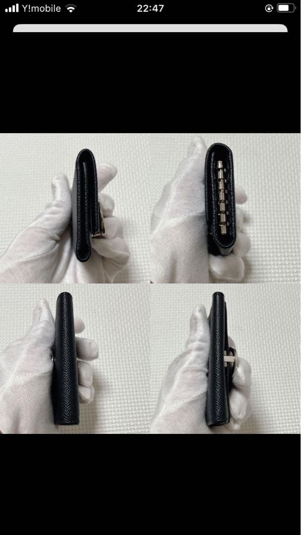 未使用　BVLGARI ブルガリ ロゴクリップ　レザーキーケース　ブラック　黒