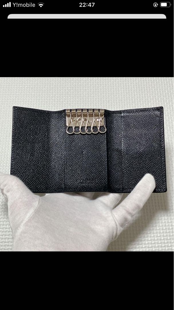 未使用　BVLGARI ブルガリ ロゴクリップ　レザーキーケース　ブラック　黒