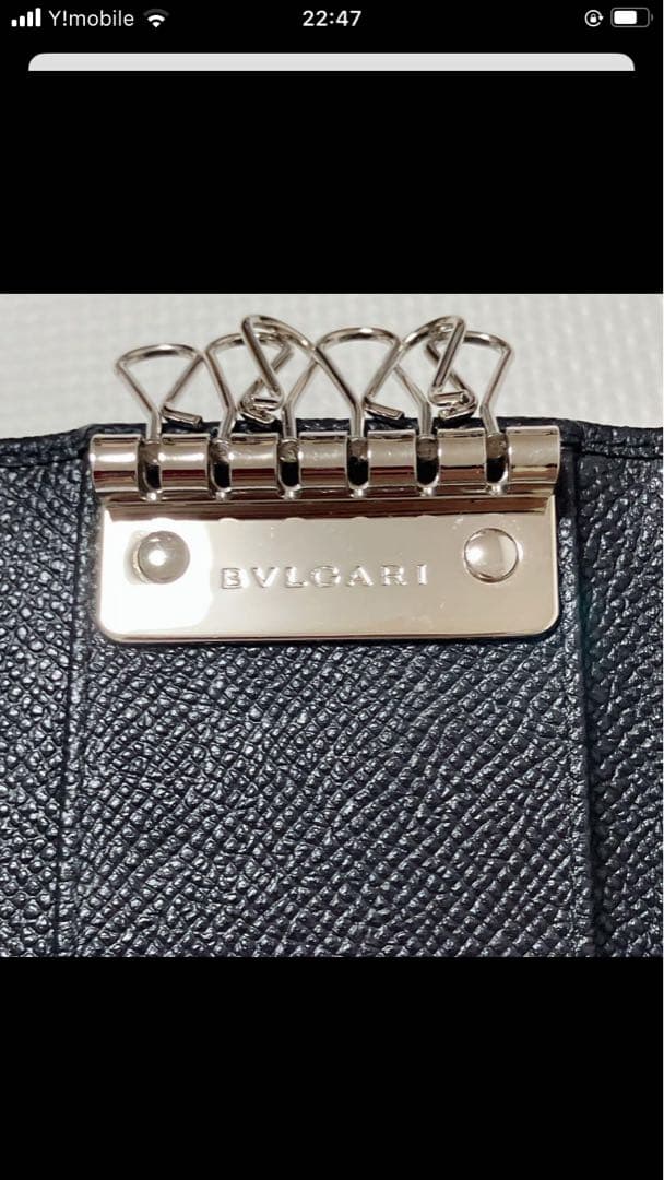 未使用　BVLGARI ブルガリ ロゴクリップ　レザーキーケース　ブラック　黒
