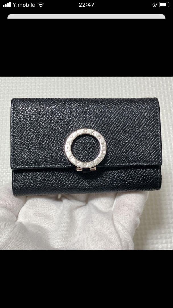 未使用　BVLGARI ブルガリ ロゴクリップ　レザーキーケース　ブラック　黒
