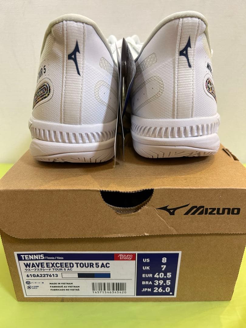 Mizuno テニスシューズ ウェーブエクシード ツアー5 AC 白 26cm