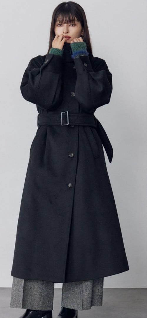 MURUA スタンドネックダブルカラーコート