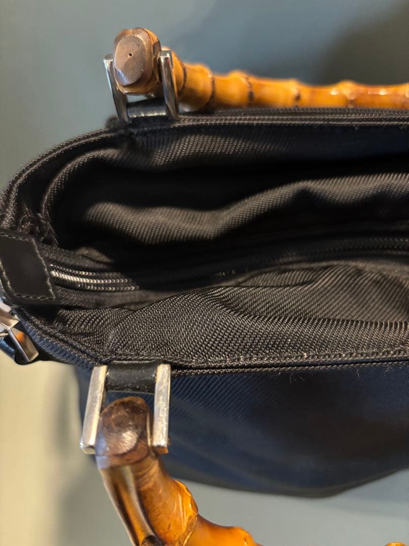 GUCCI 2WAY BAMBOO バンブー ショルダーバッグ ナイロン