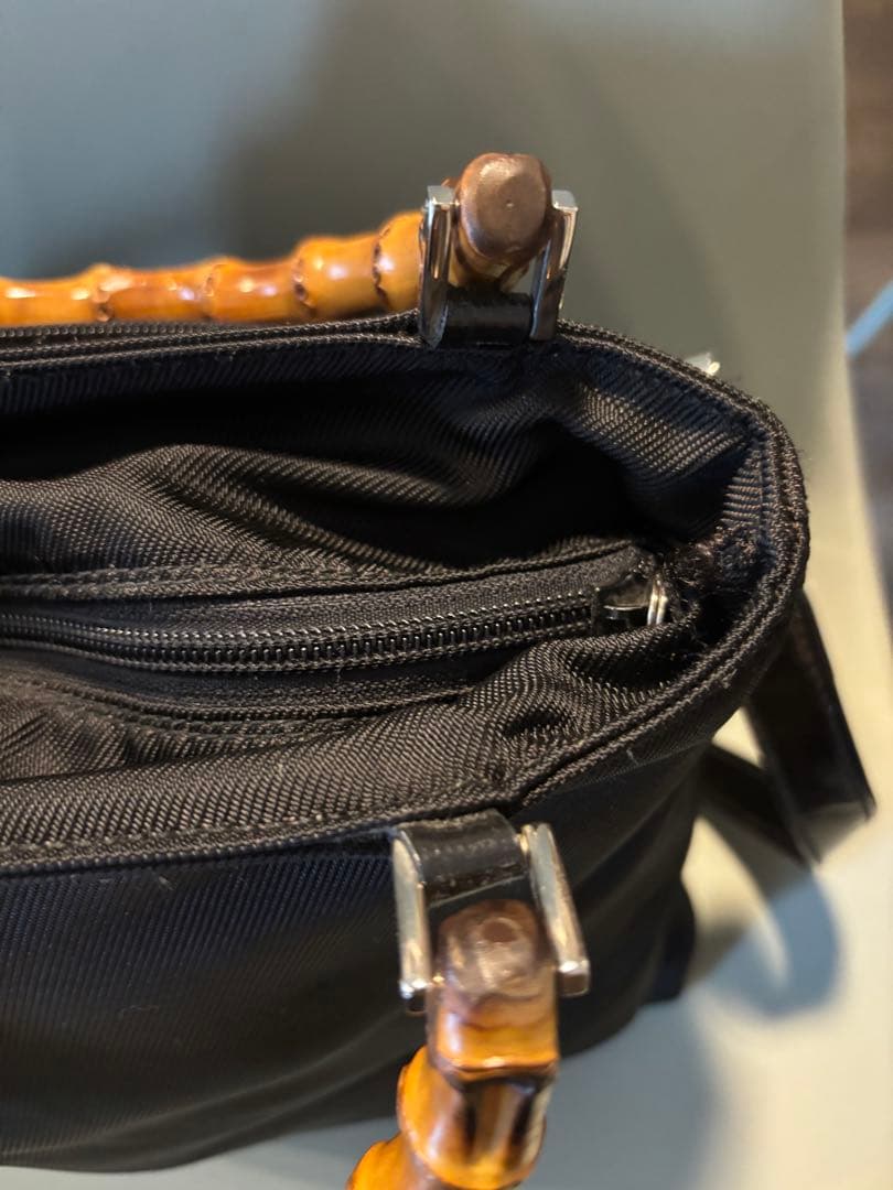 GUCCI 2WAY BAMBOO バンブー ショルダーバッグ ナイロン