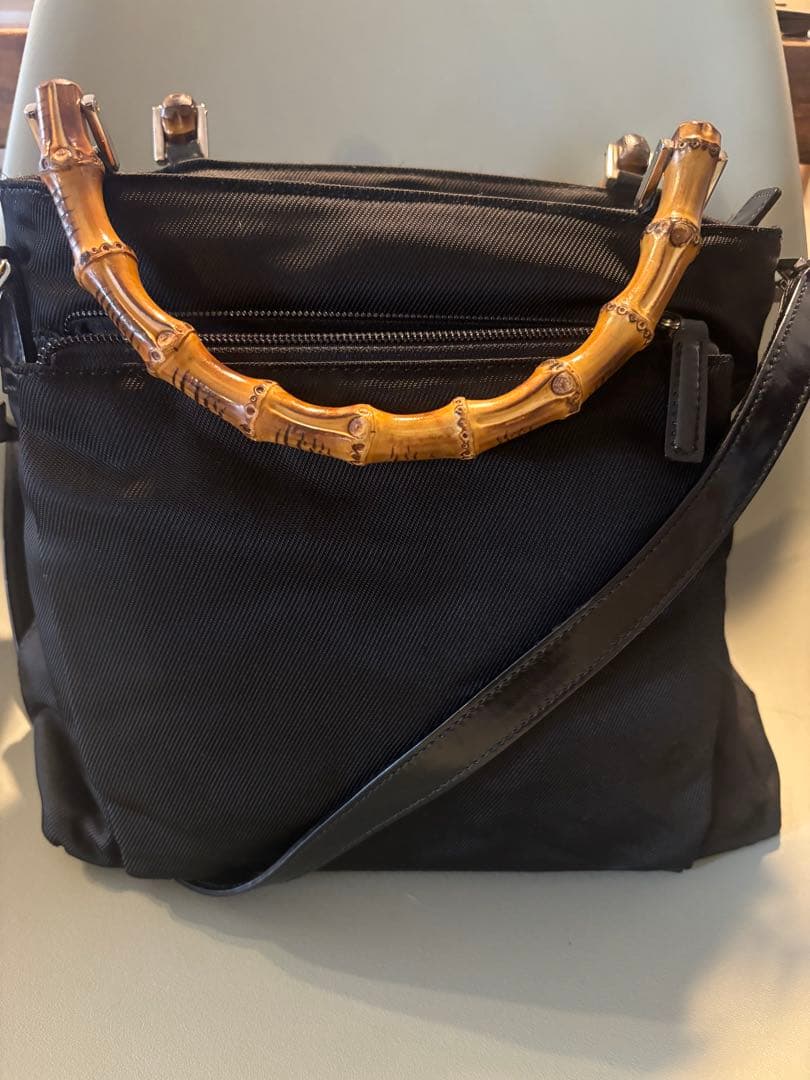 GUCCI 2WAY BAMBOO バンブー ショルダーバッグ ナイロン