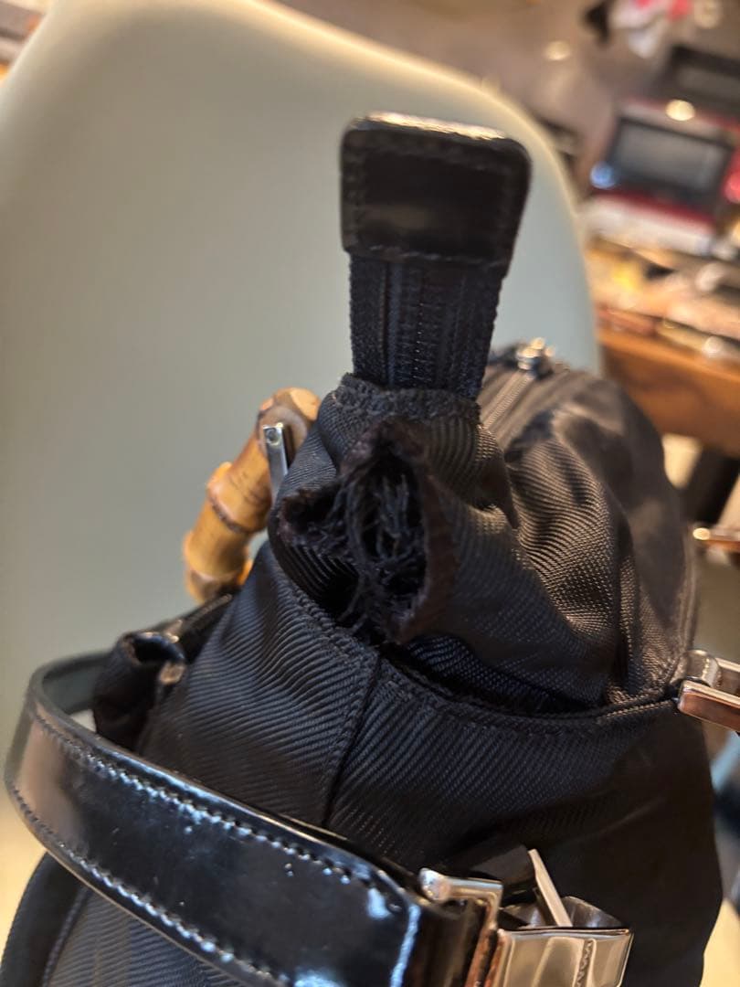 GUCCI 2WAY BAMBOO バンブー ショルダーバッグ ナイロン