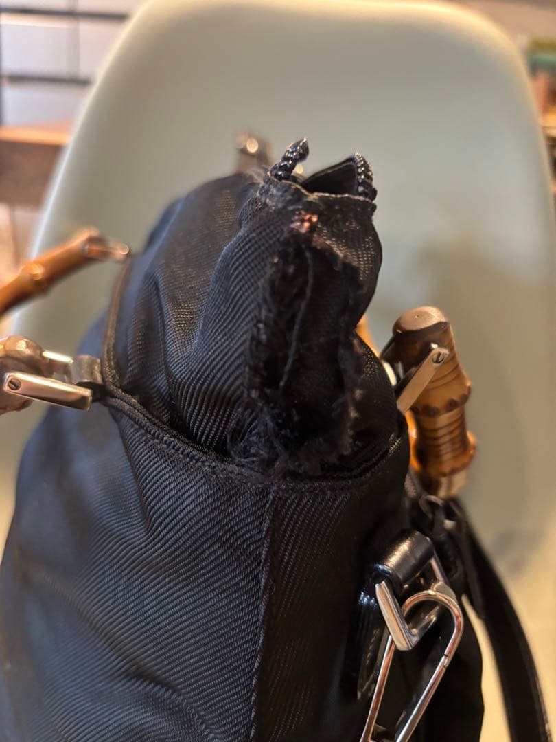 GUCCI 2WAY BAMBOO バンブー ショルダーバッグ ナイロン