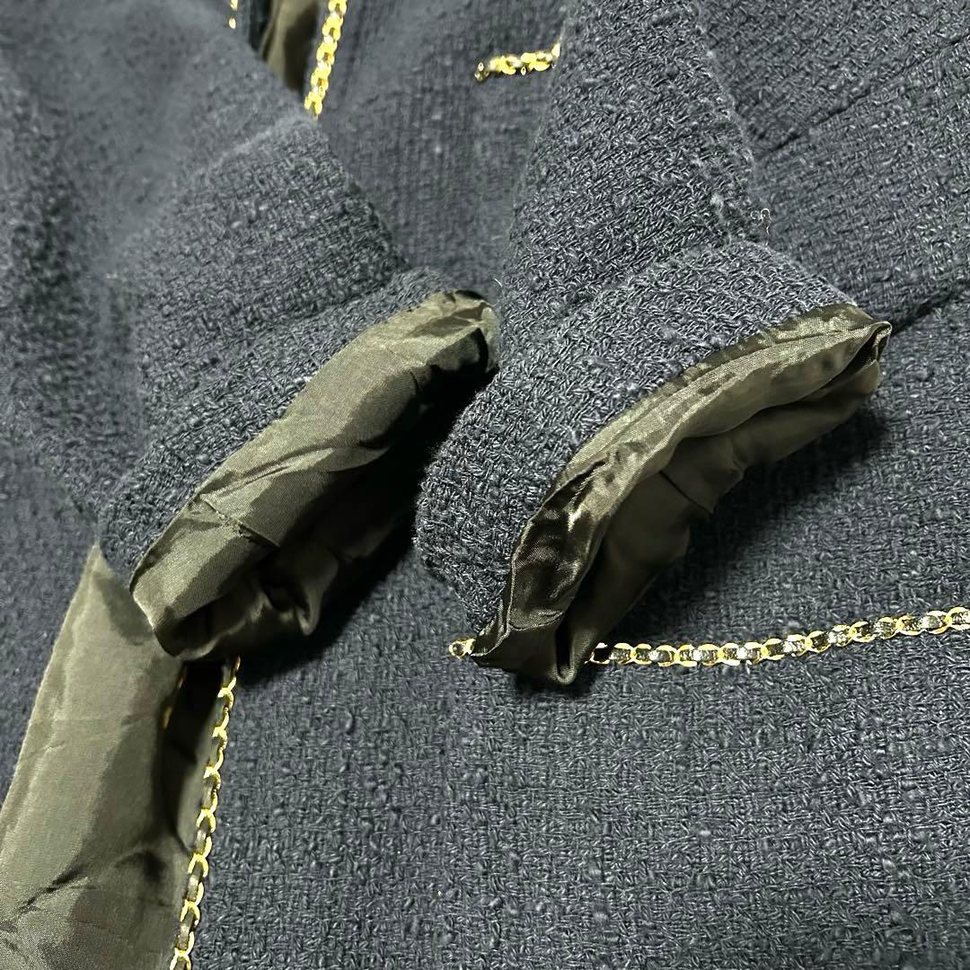 【美品】Deuxieme Classe chain ツイード ジャケット　紺