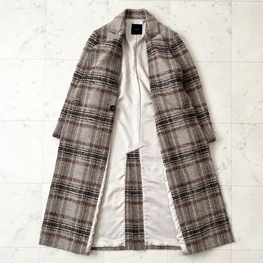 美品♪スピックアンドスパン　イタリア製生地　チェスターコート　ウール　ゆったりS