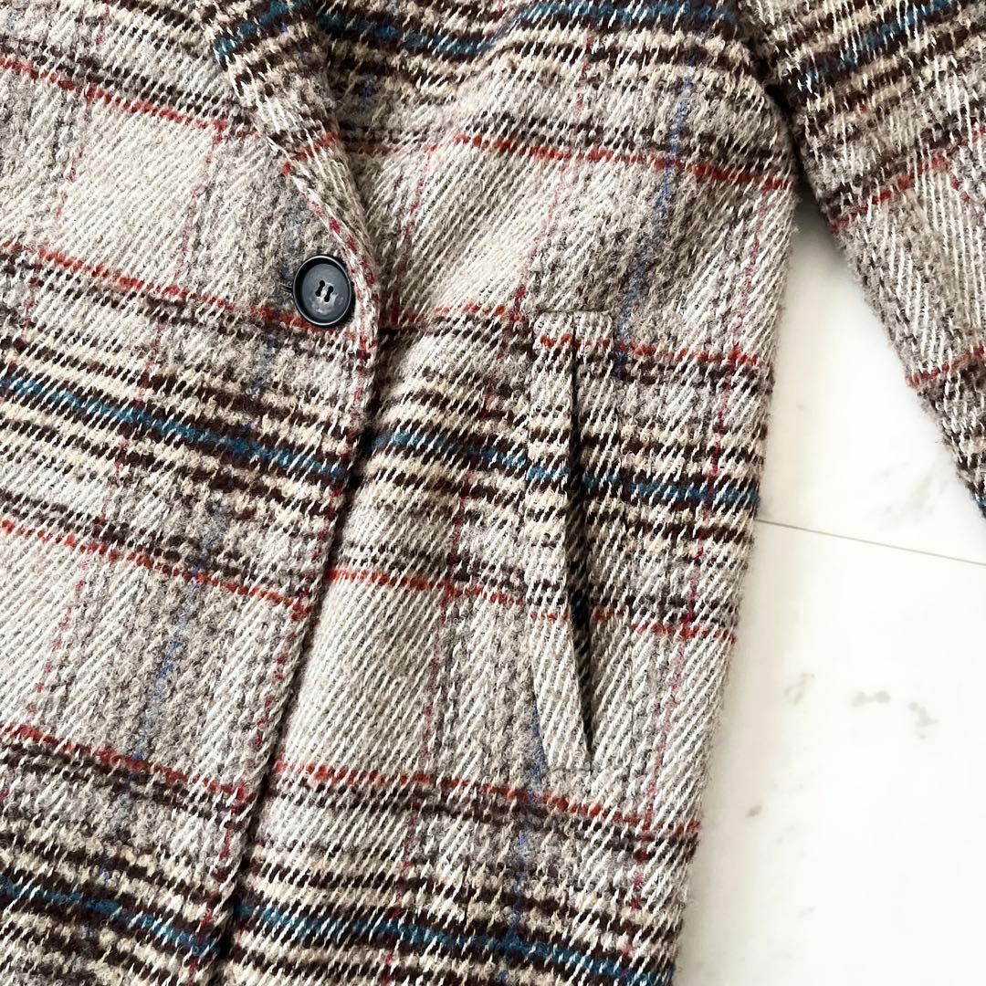 美品♪スピックアンドスパン　イタリア製生地　チェスターコート　ウール　ゆったりS