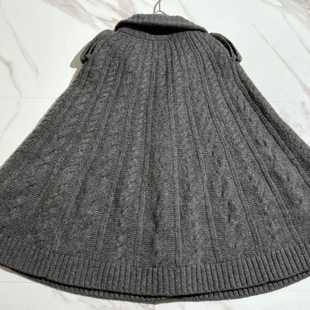 【極美品/カシミヤ】バーバリーロンドン ポンチョ ストレッチ グレー系