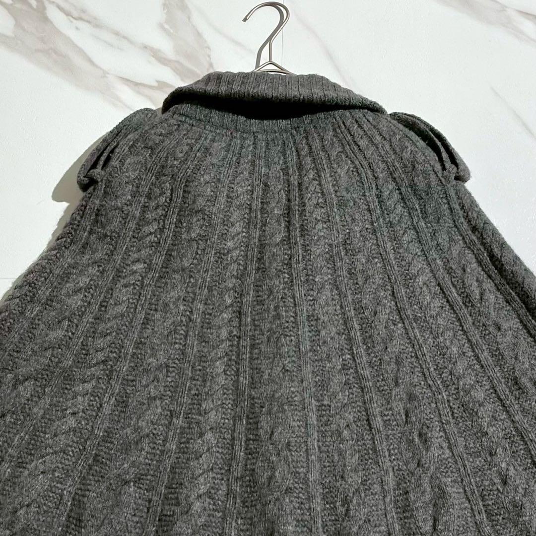 【極美品/カシミヤ】バーバリーロンドン ポンチョ ストレッチ グレー系