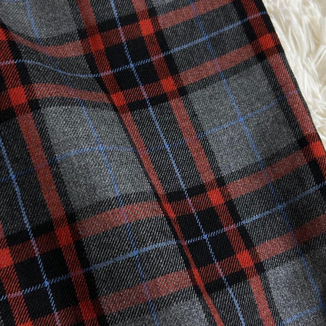 美品✨グランマママドーター チェック セミバルーン サルエル パンツ 赤 グレー