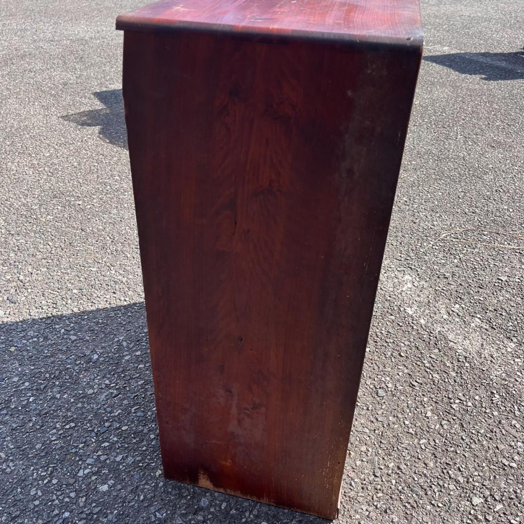 K◇ 茶箪笥 茶棚 無垢材 すり硝子 アンティーク ヴィンテージ 古家具 古民家