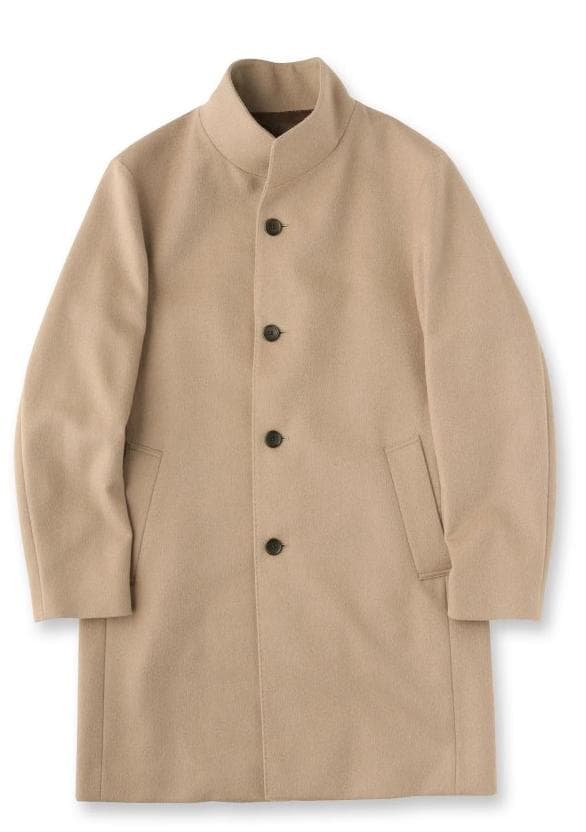 美品　TAKEO KIKUCHI　ウールカシミヤブレンド　スタンドカラー コート
