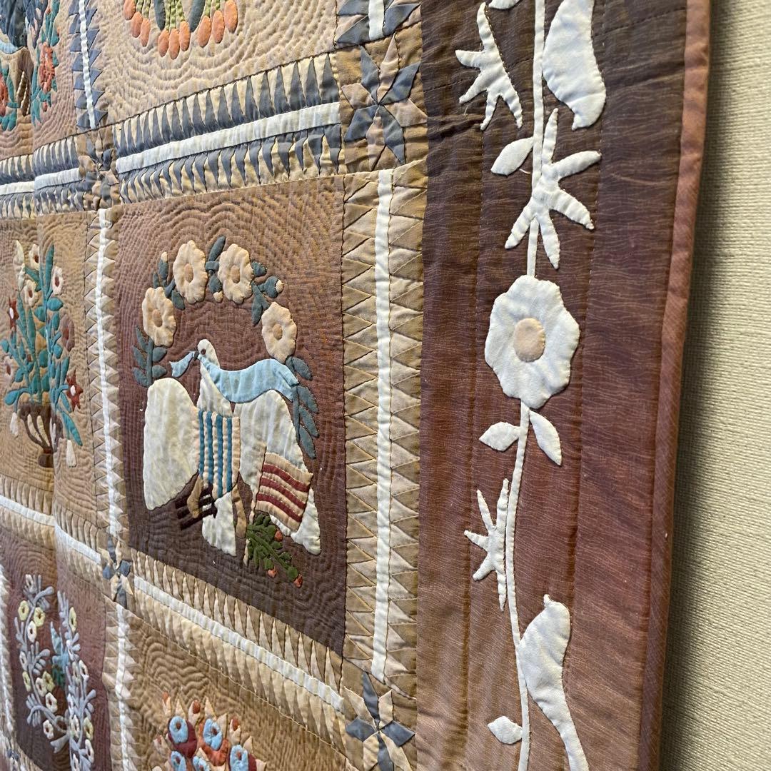 【大きめ】グラデーション　パッチワークタペストリー　約184cm x 146cm