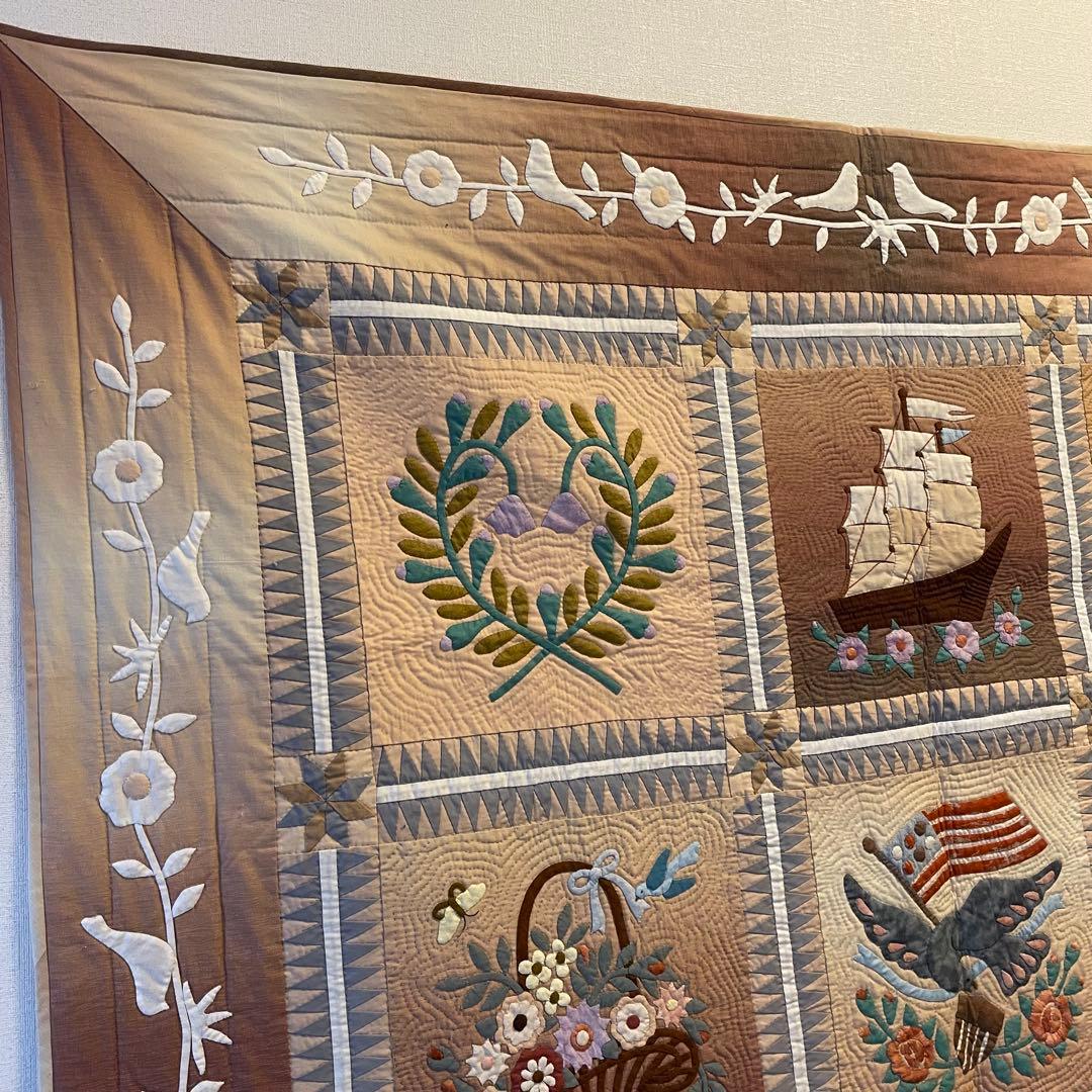 【大きめ】グラデーション　パッチワークタペストリー　約184cm x 146cm