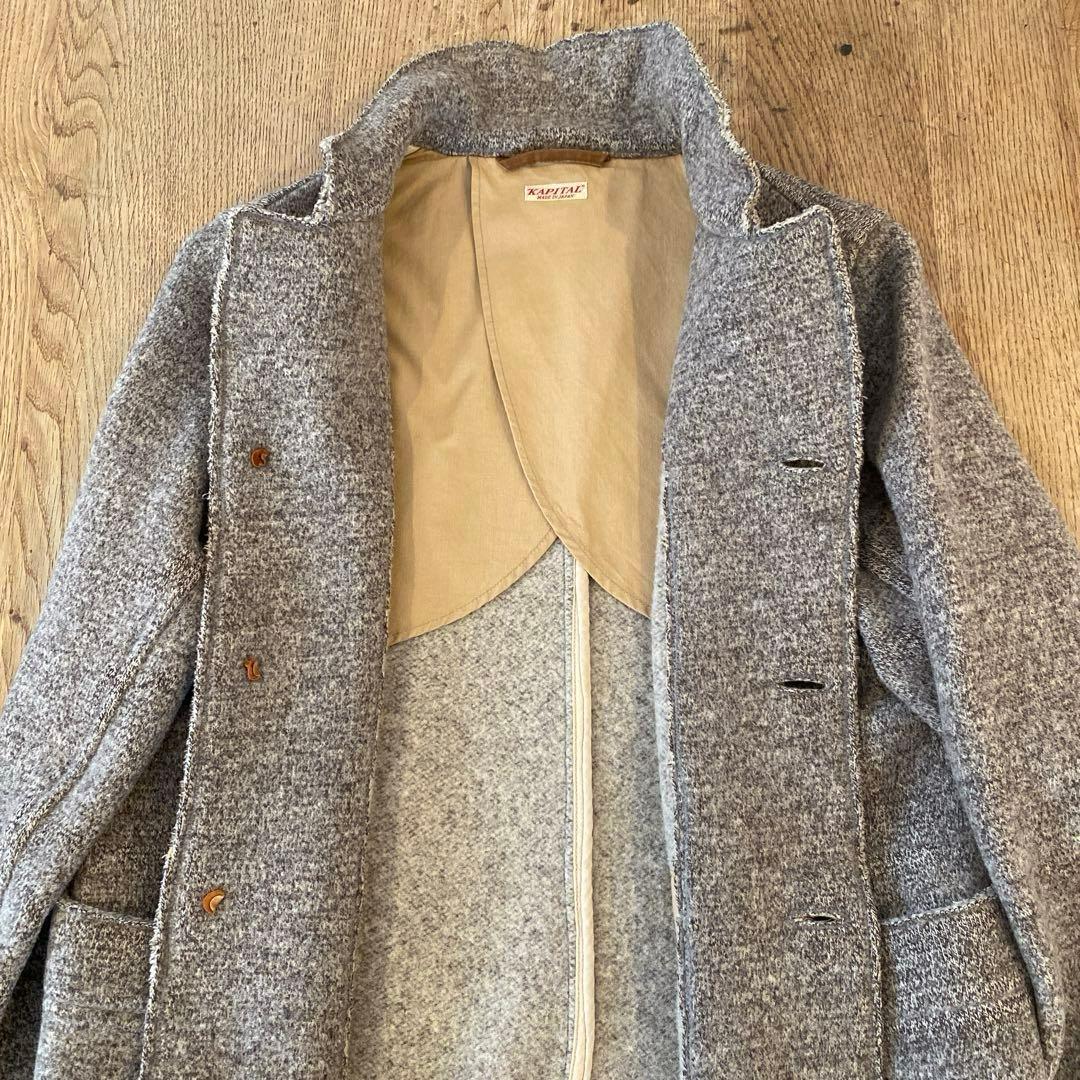 KAPITAL グレー ウール混紡 ジャケット コート　メンズxs