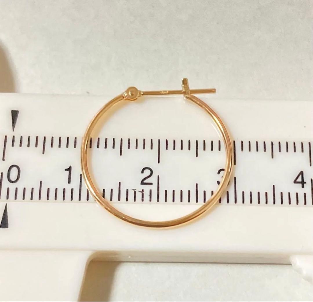 10K ゴールド フープピアス 直径約2cm