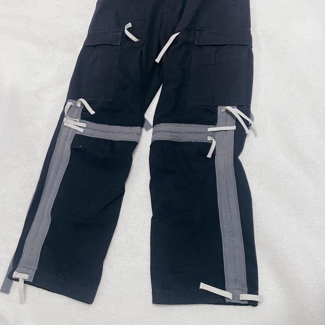 CUNE キューン　カーゴパンツ　ブラック　うさぎ　6連　Rミリタリー風　古着