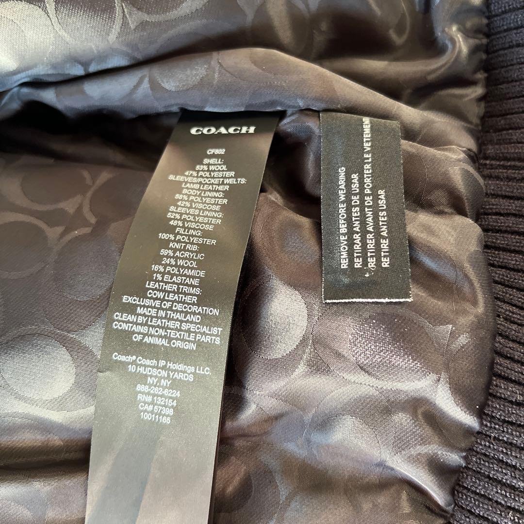 COACH スタジャン 値下げ！サイズL ネイビー/ホワイト　新品未使用タグ付き