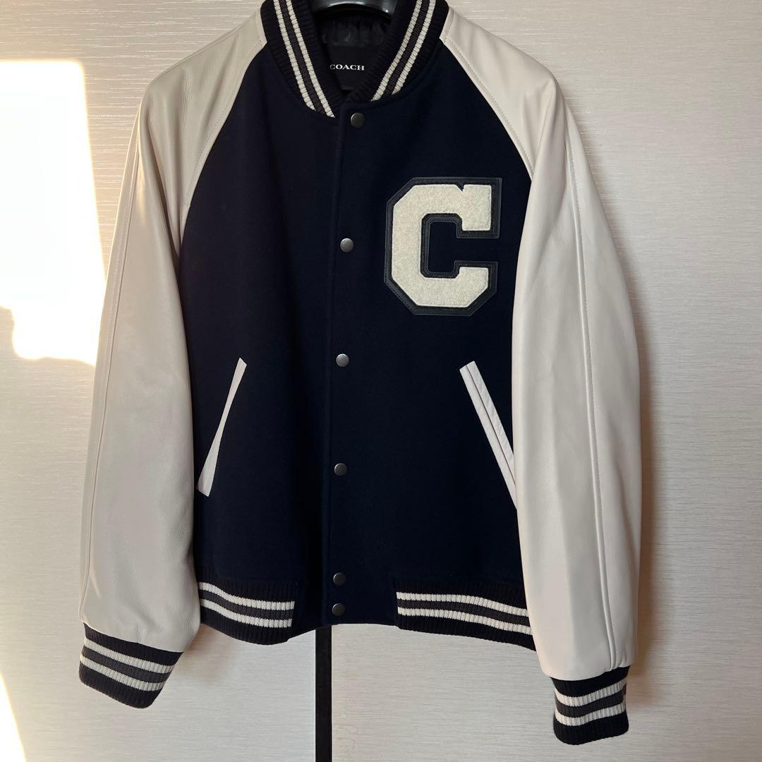 COACH スタジャン 値下げ！サイズL ネイビー/ホワイト　新品未使用タグ付き