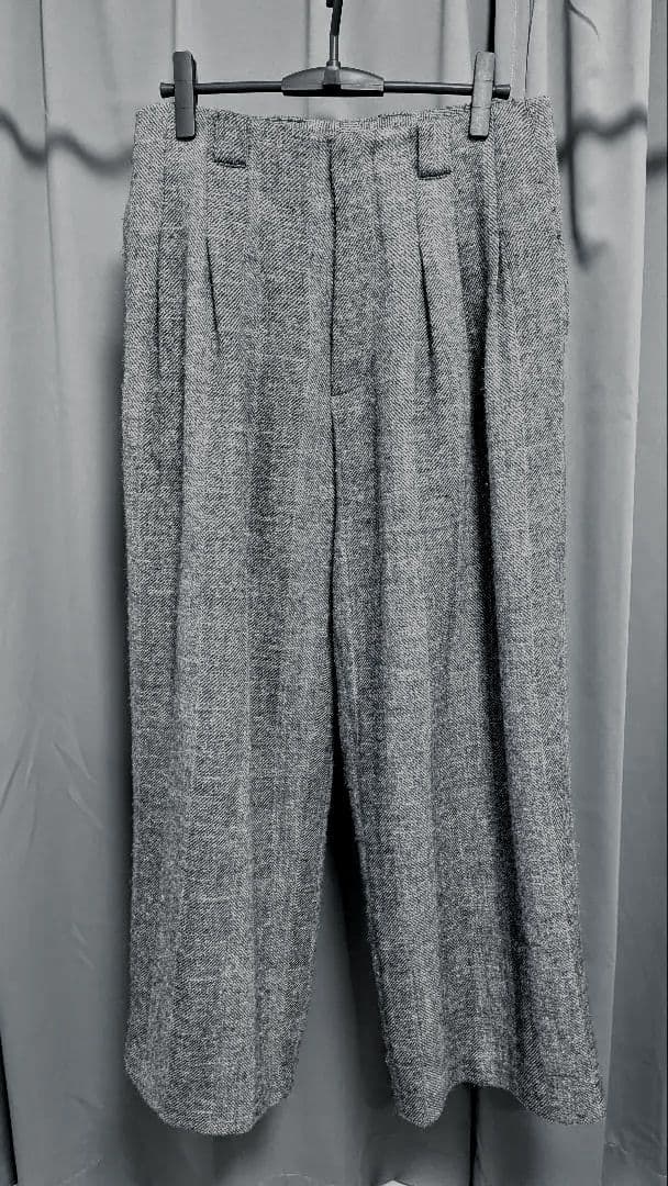 LIDNM WOOL LINEN OXFORD BAGS Lサイズ