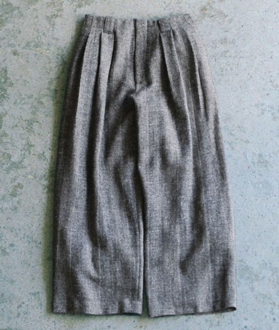 LIDNM WOOL LINEN OXFORD BAGS Lサイズ